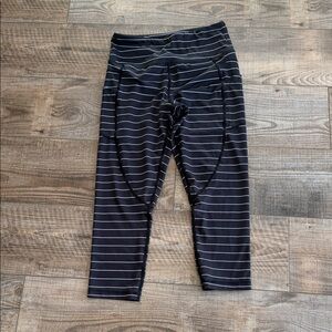 Zyia Striped Black and White Womens Leggings